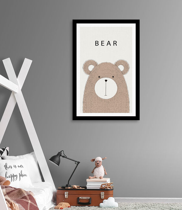 A bear with black text A bear with black text
