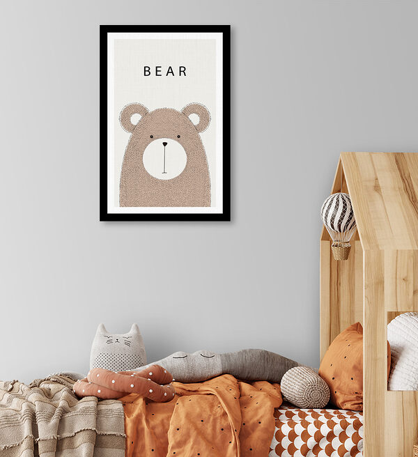 A bear with black text A bear with black text