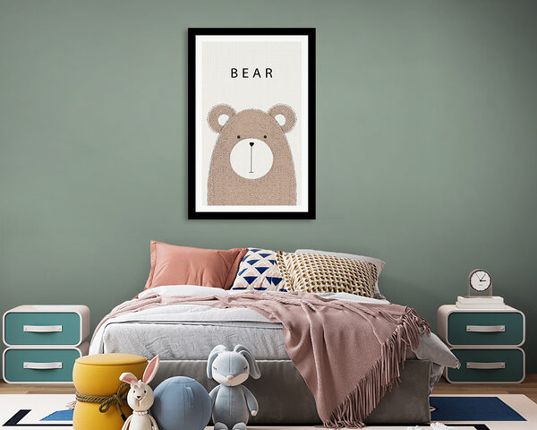 A bear with black text A bear with black text