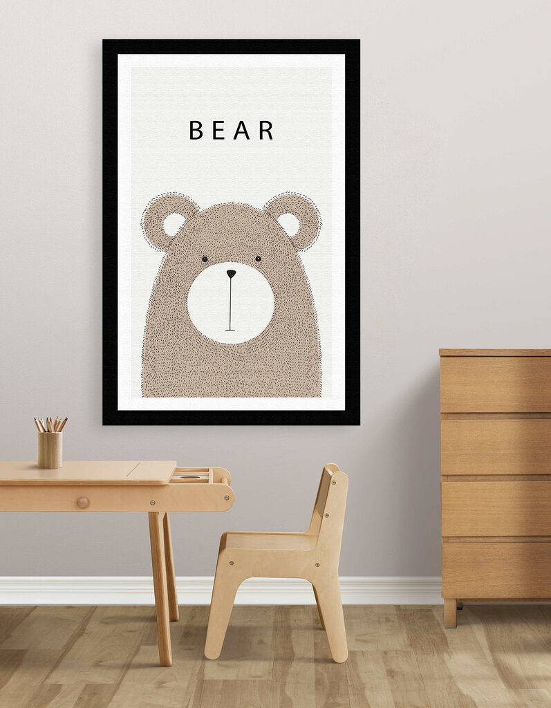 A bear with black text A bear with black text