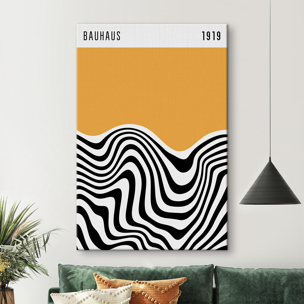 A black and white waves
