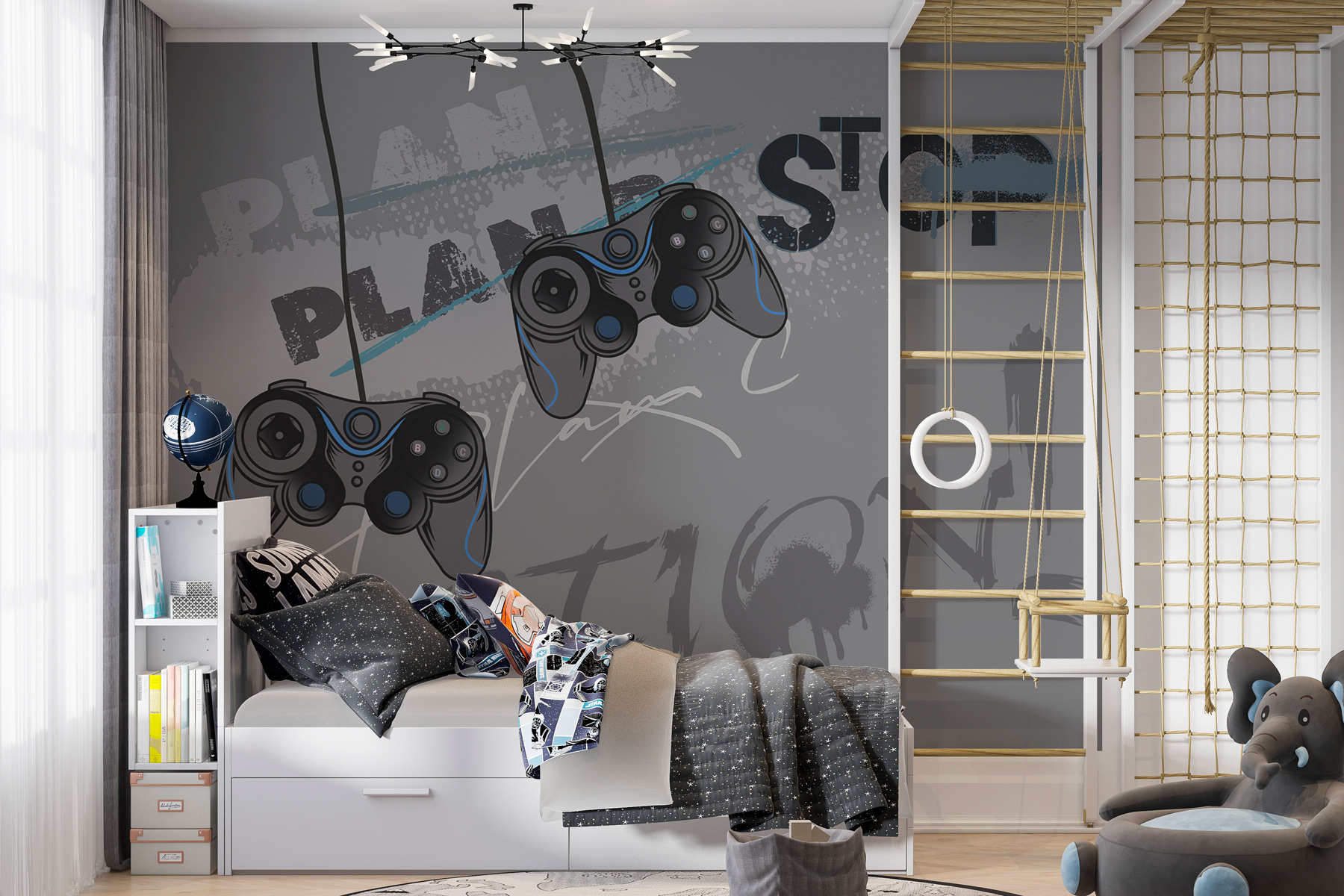 A video game controller from a cord A video game controller from a cord