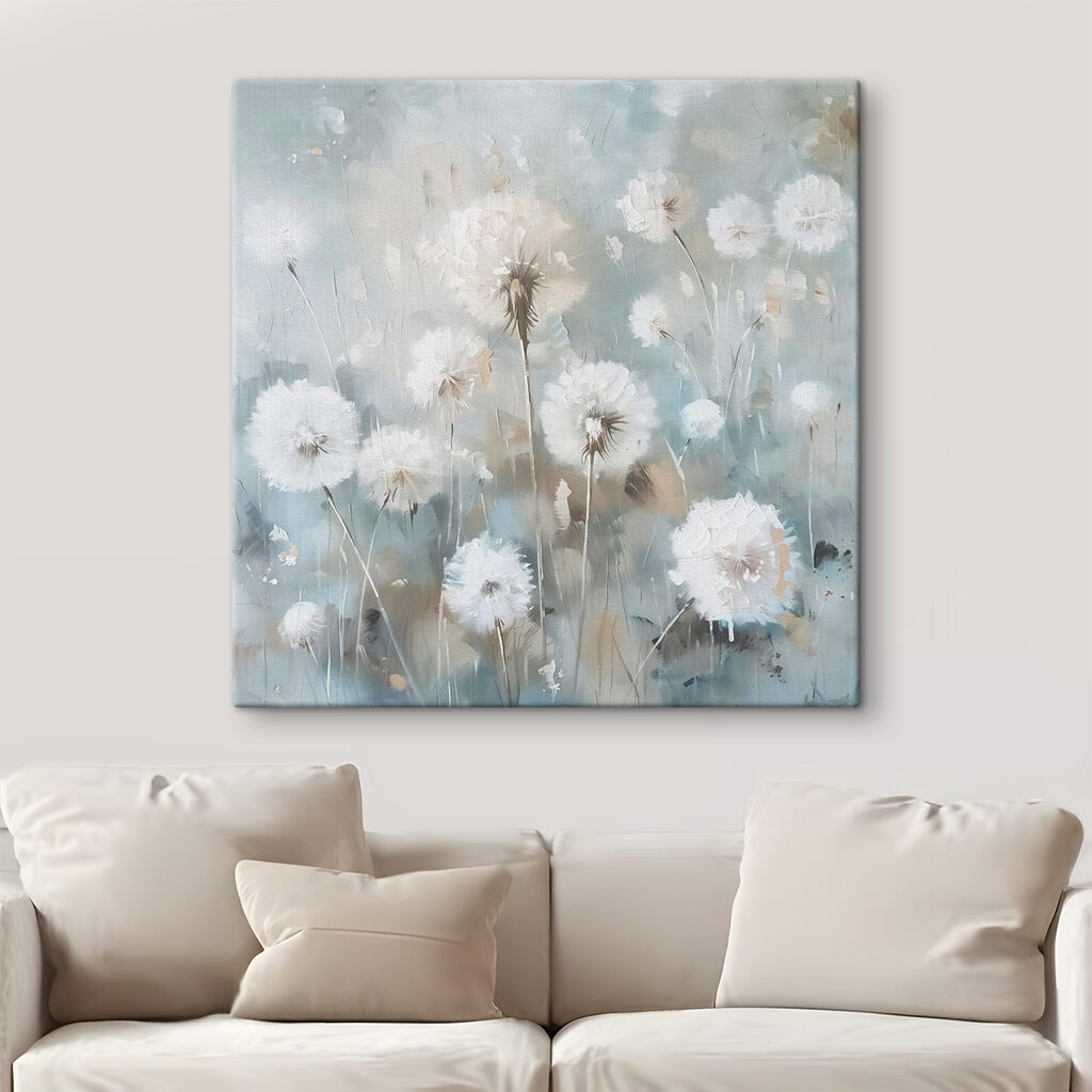 A painting of dandelions