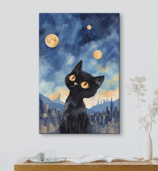 A cat looking up at the moon A cat looking up at the moon