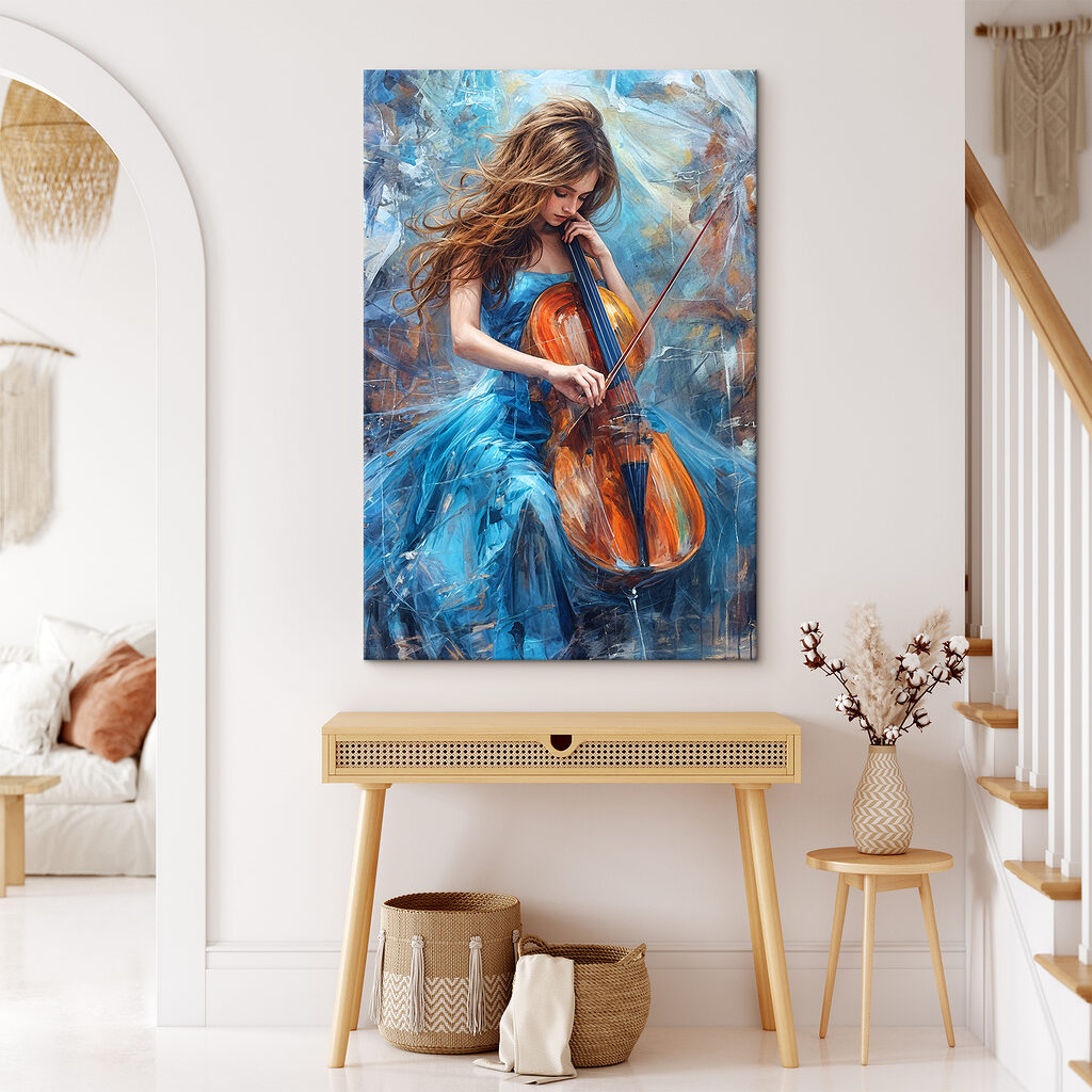 A woman playing a cello A woman playing a cello