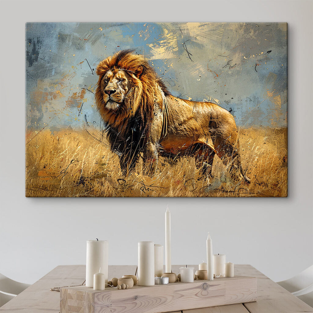A lion standing in a field A lion standing in a field