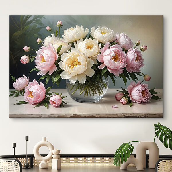 A vase of pink and white flowers A vase of pink and white flowers