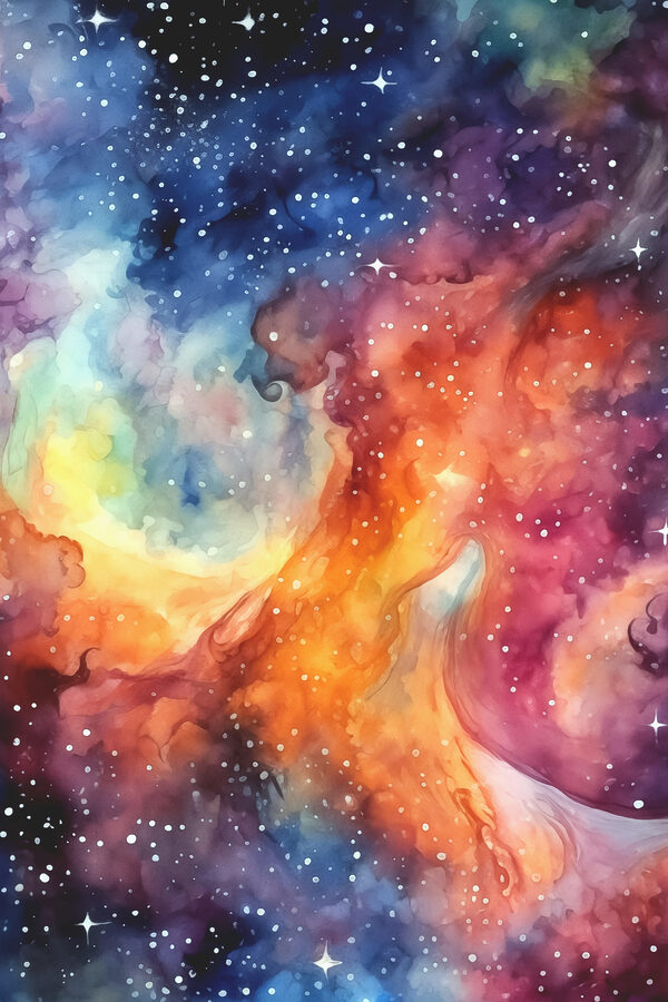 A colorful galaxy with stars A colorful galaxy with stars