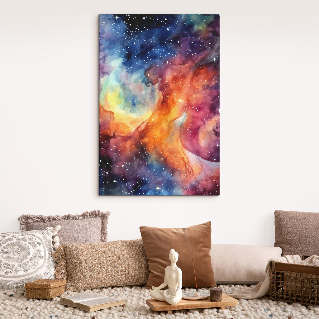 A colorful galaxy with stars A colorful galaxy with stars