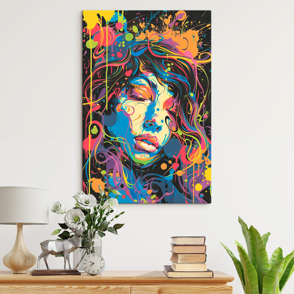 A woman with colorful hair A woman with colorful hair