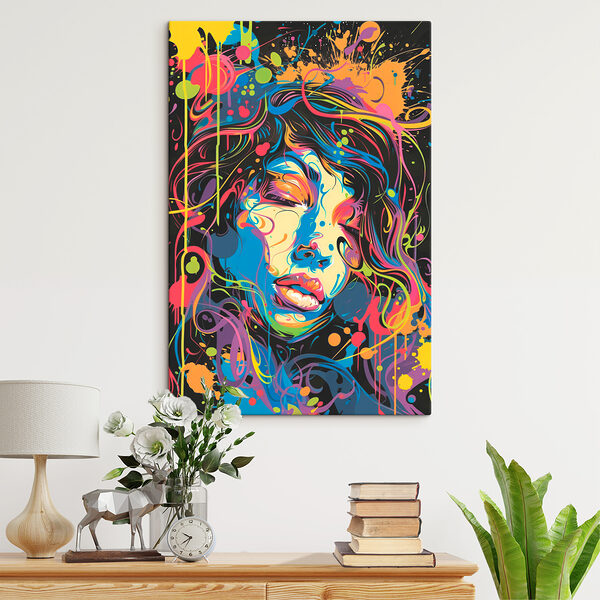 A woman with colorful hair A woman with colorful hair