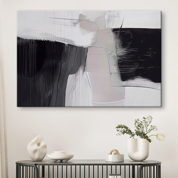 A black and white painting A black and white painting