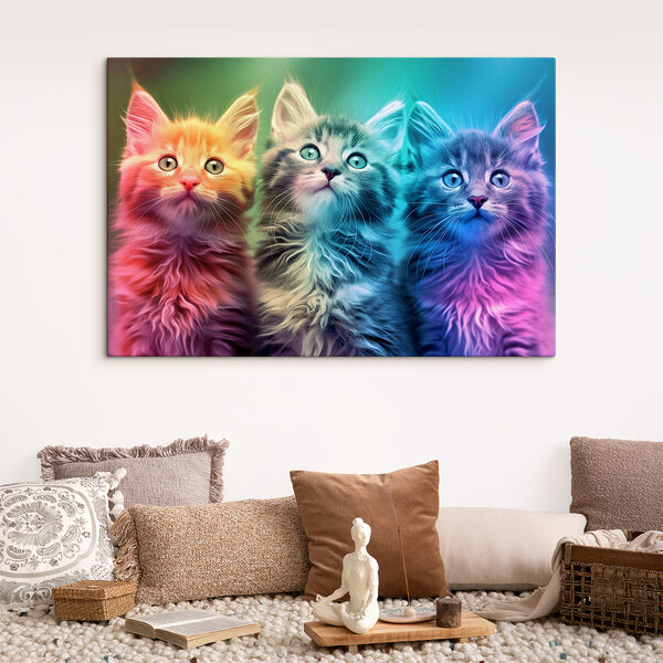 A group of kittens looking up A group of kittens looking up