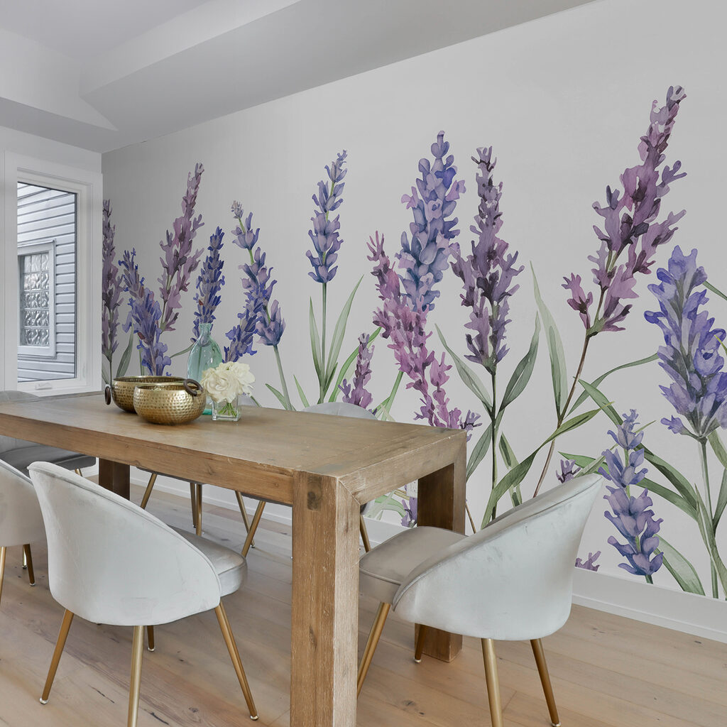 A row of purple flowers