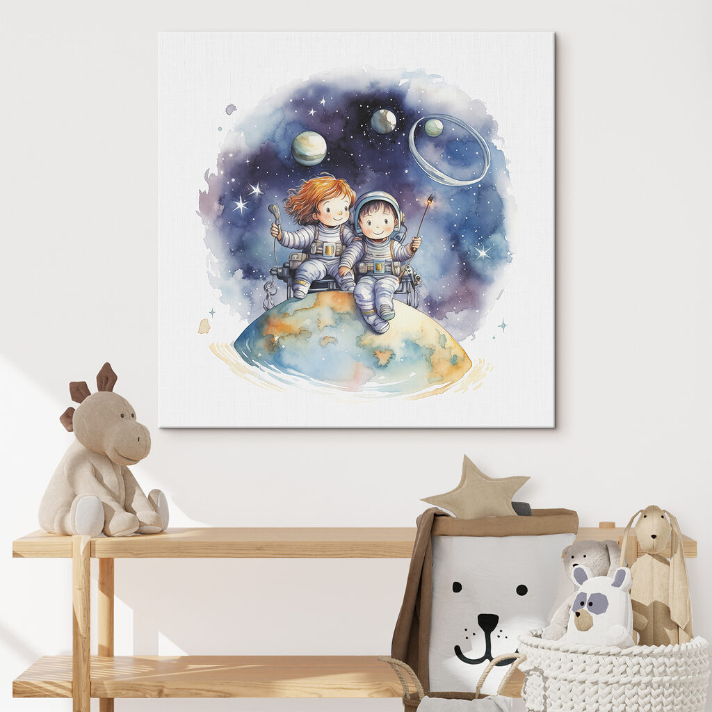 A couple of children in space A couple of children in space