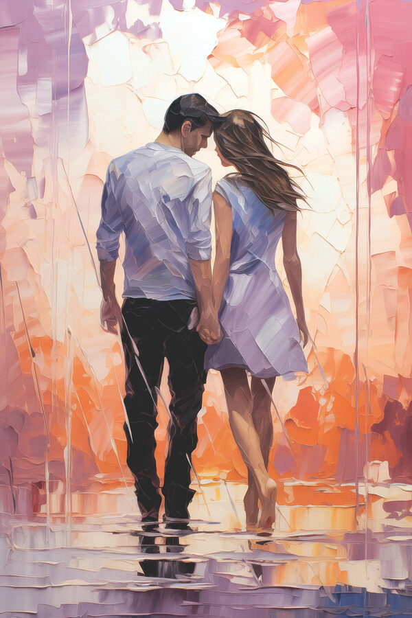 A man and woman holding hands A man and woman holding hands