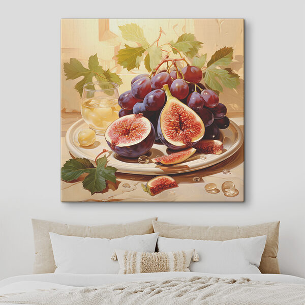 A plate of figs and grapes A plate of figs and grapes