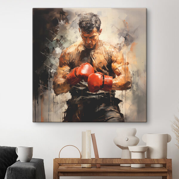 A man wearing boxing gloves