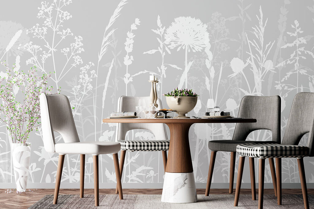 A white silhouettes of flowers A white silhouettes of flowers