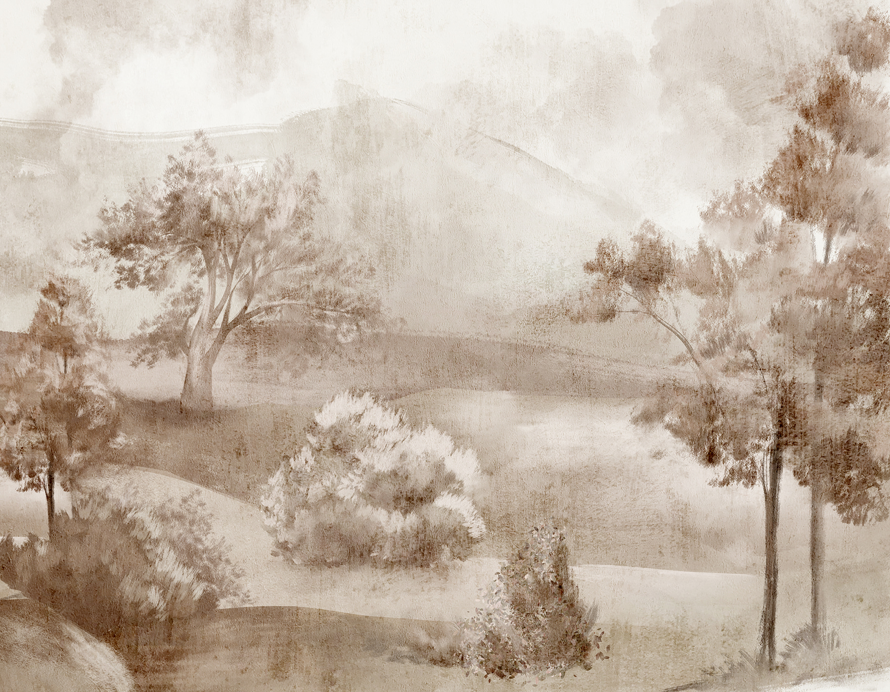 A landscape with trees and bushes