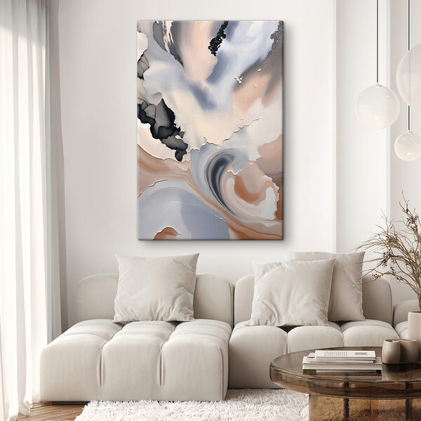 A close up of a painting