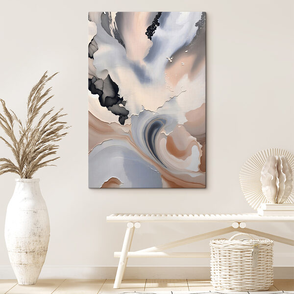 A close up of a painting