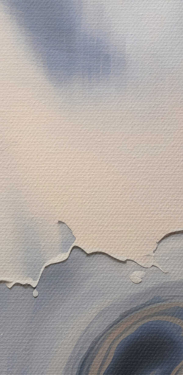 A close up of a painting