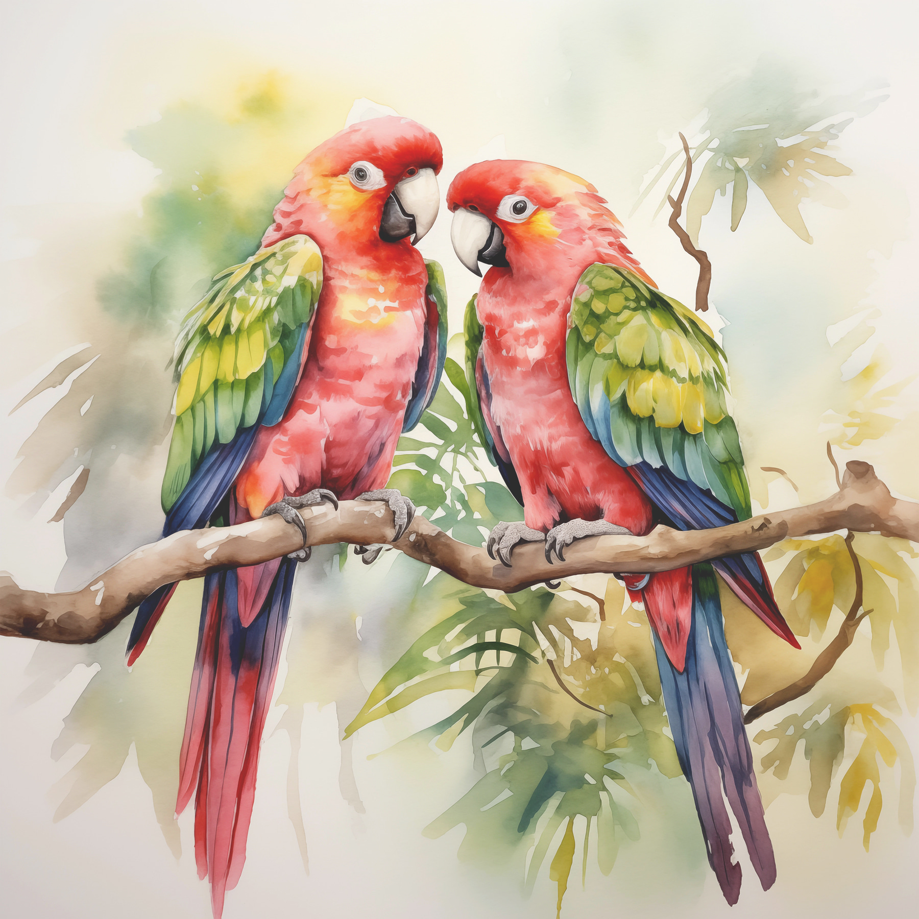 Two birds on a branch