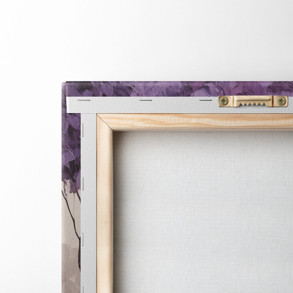 A painting of trees with purple leaves A painting of trees with purple leaves