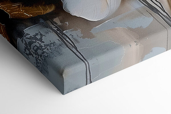 A painting of flowers on a grey background