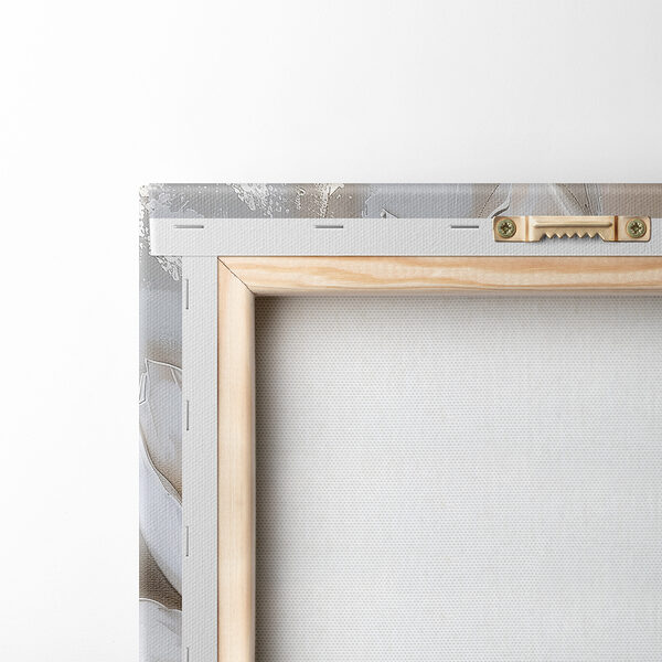 A painting of flowers on a grey background