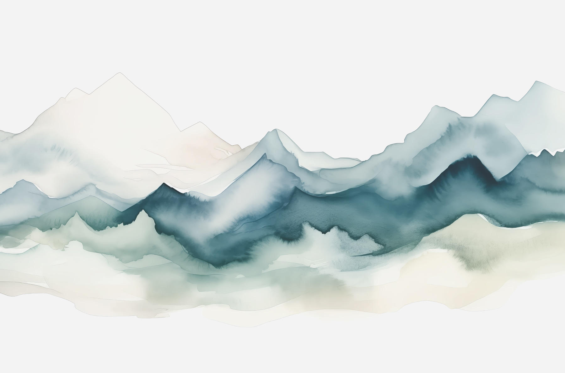 A watercolor of mountains