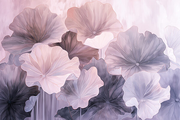 A group of flowers with leaves