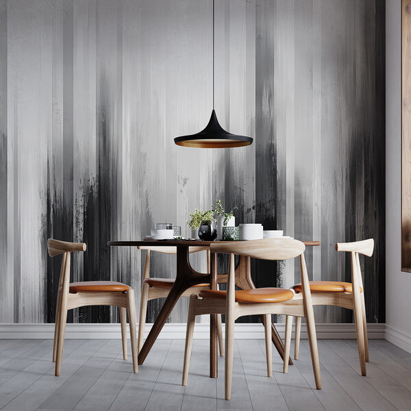 A black and white painting