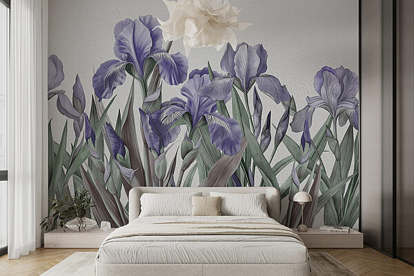 A group of purple flowers