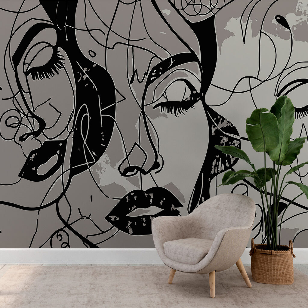 A black and white image of a woman's face A black and white image of a woman's face