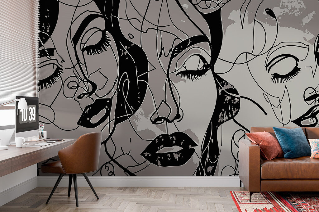 A black and white image of a woman's face A black and white image of a woman's face