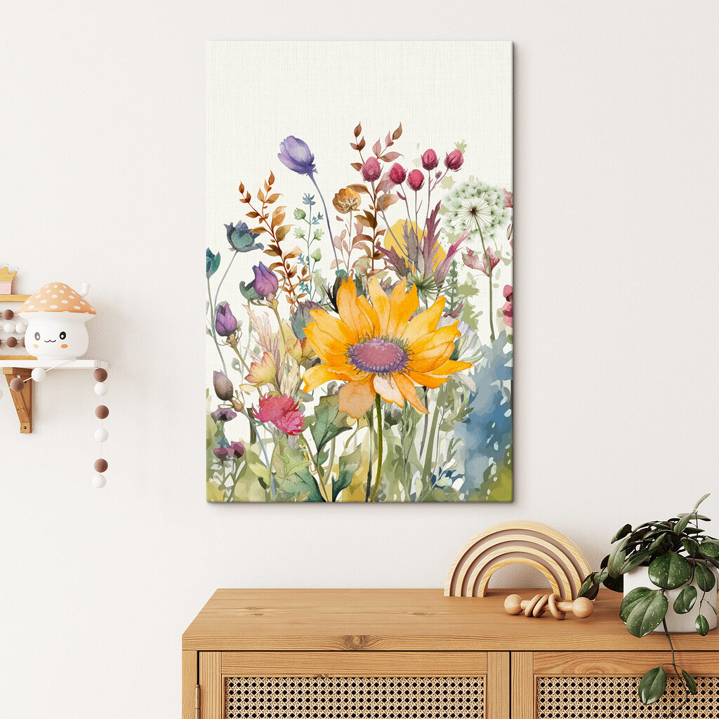 A watercolor painting of flowers