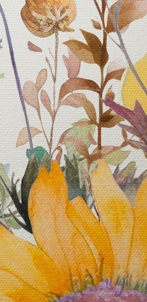 A watercolor painting of flowers