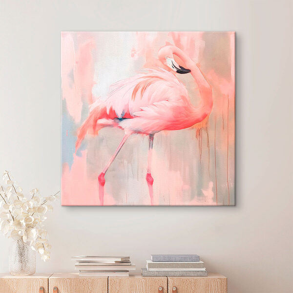 Rózsaszín flamingó hosszú lábakkal Rózsaszín flamingó hosszú lábakkal