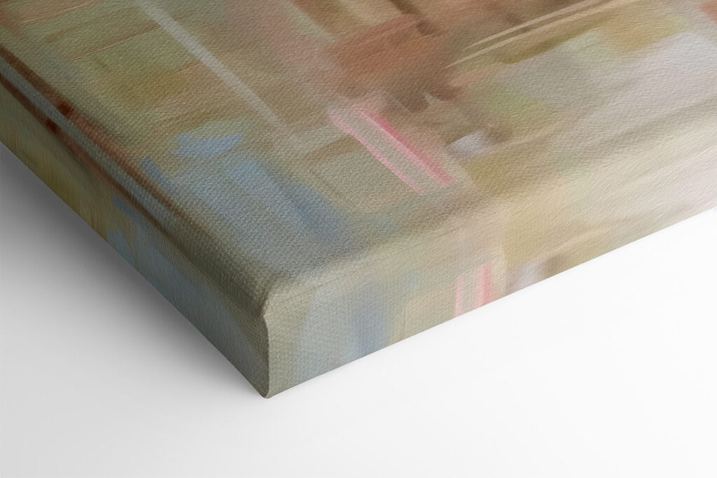 Two flamingos walking on water