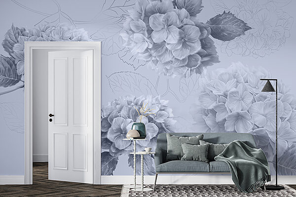 Group of flowers on a light background