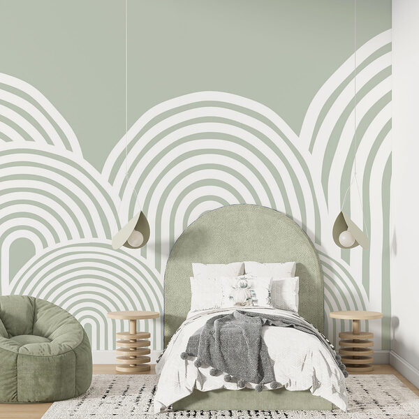 White and gray background with curved lines