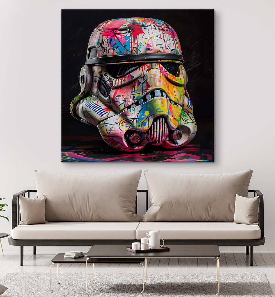 Colorful storm trooper helmet