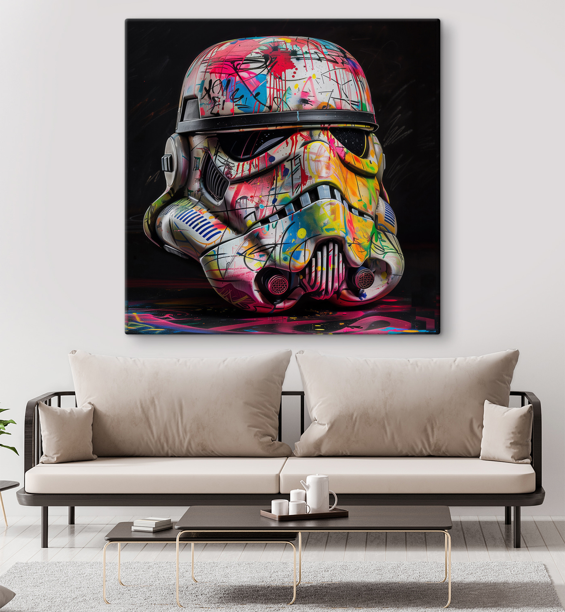 Colorful storm trooper helmet