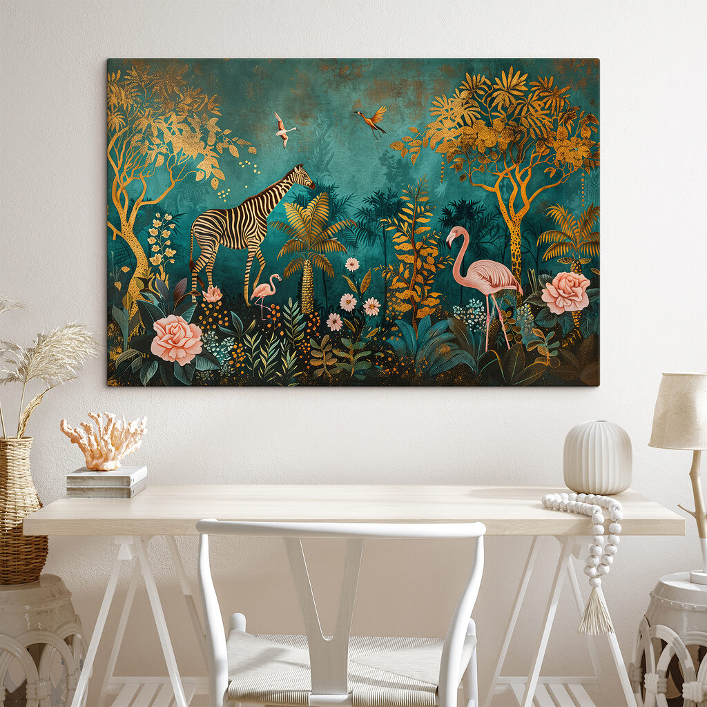 Painting of animals in a jungle