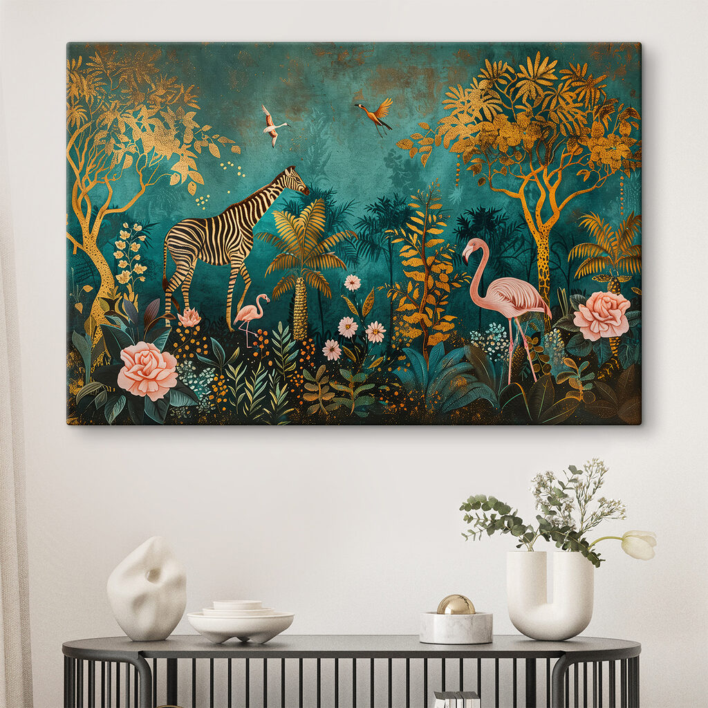 Painting of animals in a jungle
