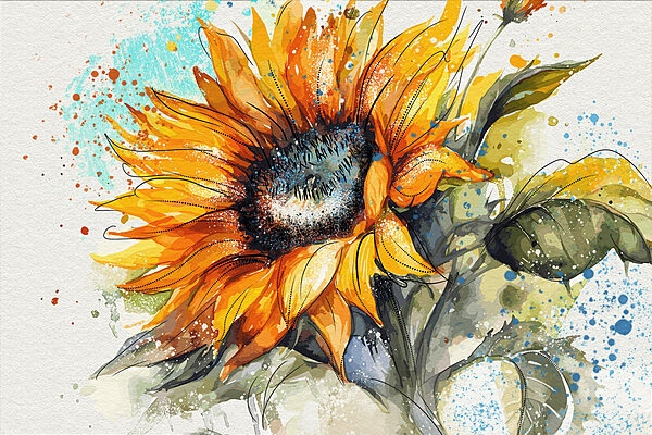 Painting of a sunflower