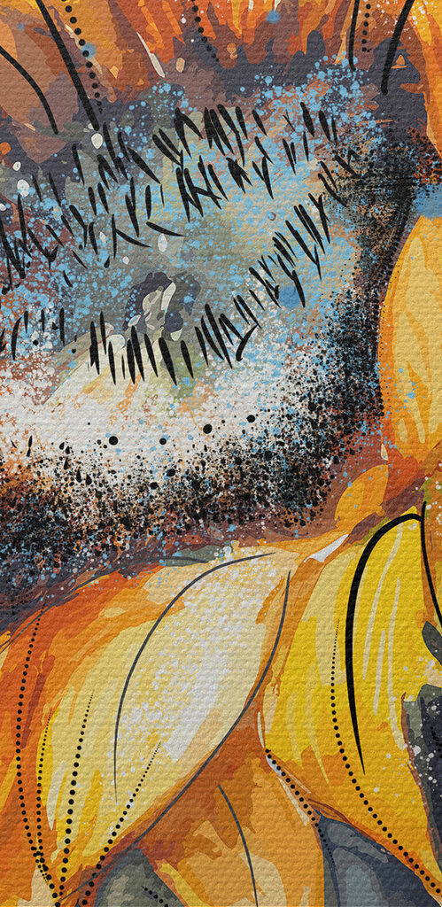 Painting of a sunflower