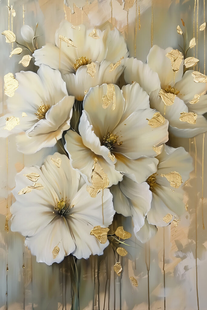 Elegant flowers with metallic details